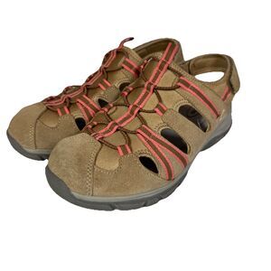 Lands End Women's Size 8B Closed Toe All Weather Sandal, Desert Tan Pink